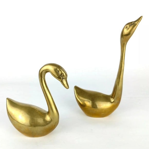 Other - Solid Brass Vintage Swan Set